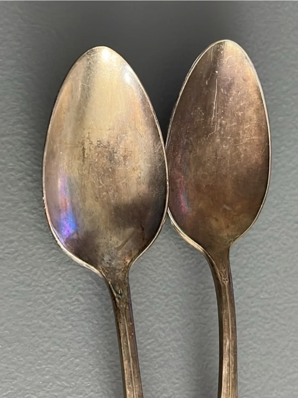 Replacement Wm Rogers “Priscilla” Roses Silver Dining Spoons, Pair